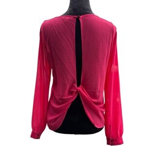 Naked Zebra Fuchsia Open-Back Blouse size small